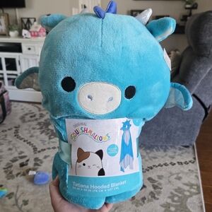 🤑Tatiana The Blue Dragon Hooded Blanket Squishmallow
